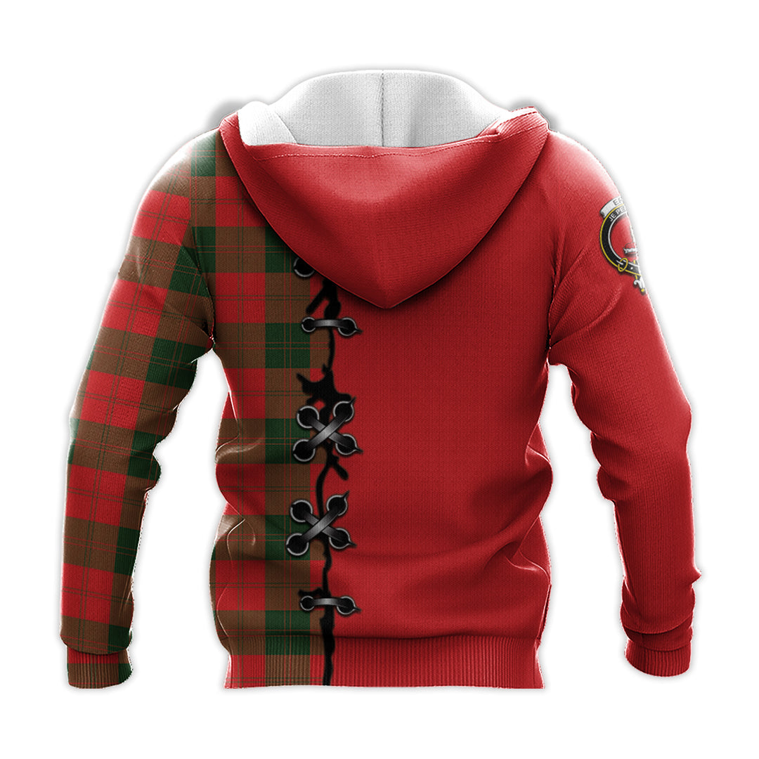 Printivon Erskine Modern Tartan Hoodie Lion Rampant And Celtic Thistle Style