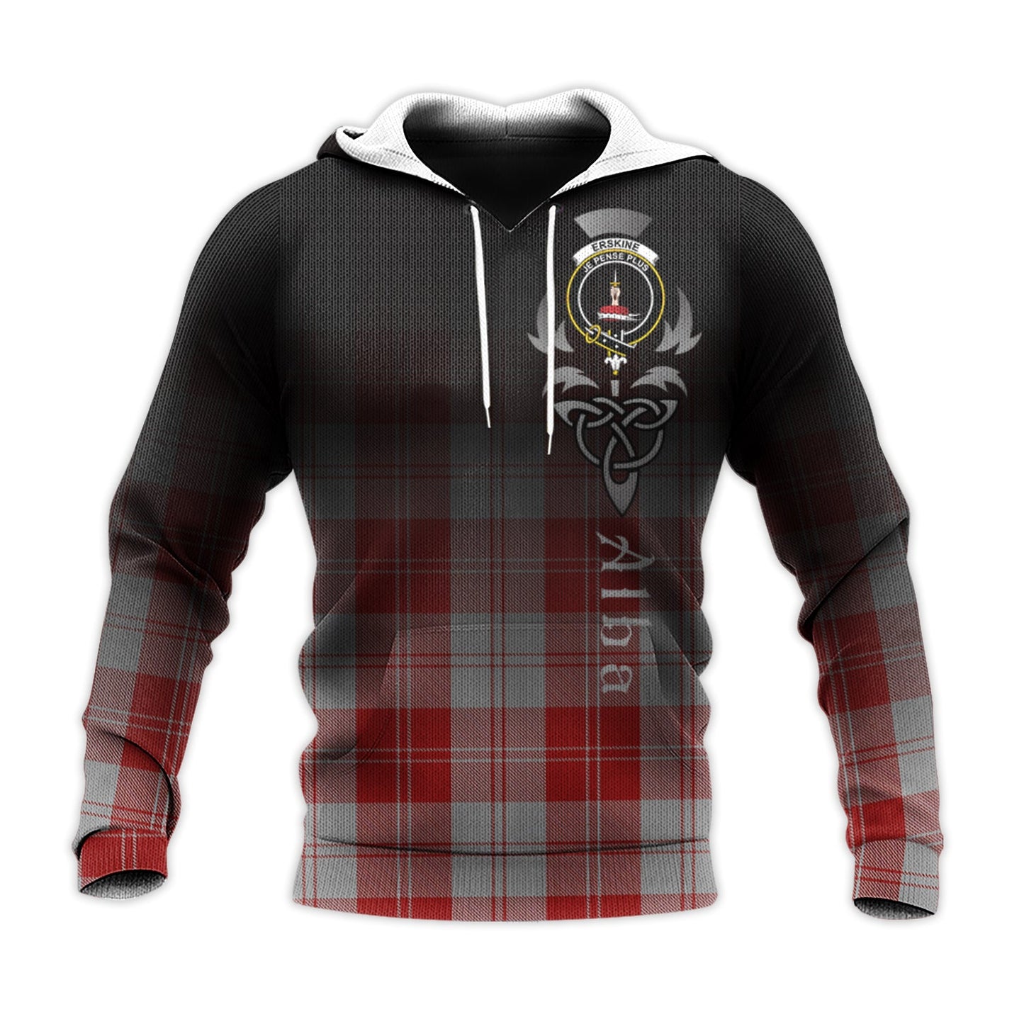 Printivon Erskine Red Tartan Crest Alba Celtic Hoodie
