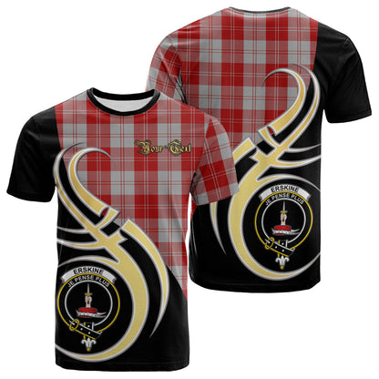 Printivon Erskine Red Tartan Crest Believe In Me T Shirt