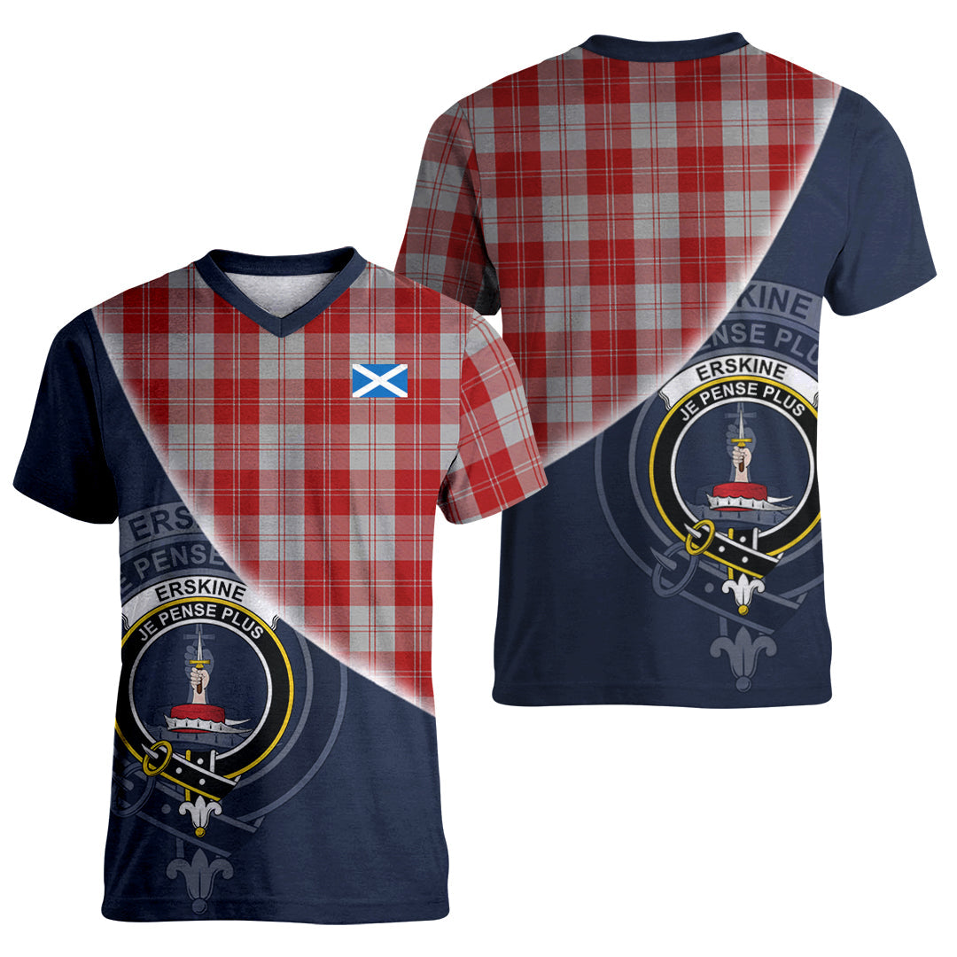 Printivon Erskine Red Tartan Scottish Crest T Shirt