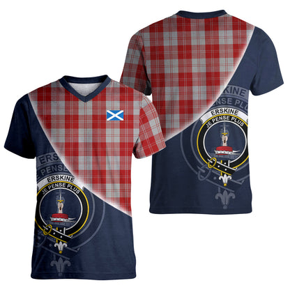 Printivon Erskine Red Tartan Scottish Crest T Shirt
