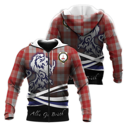 Printivon Erskine Red Tartan Scottish Lion Hoodie