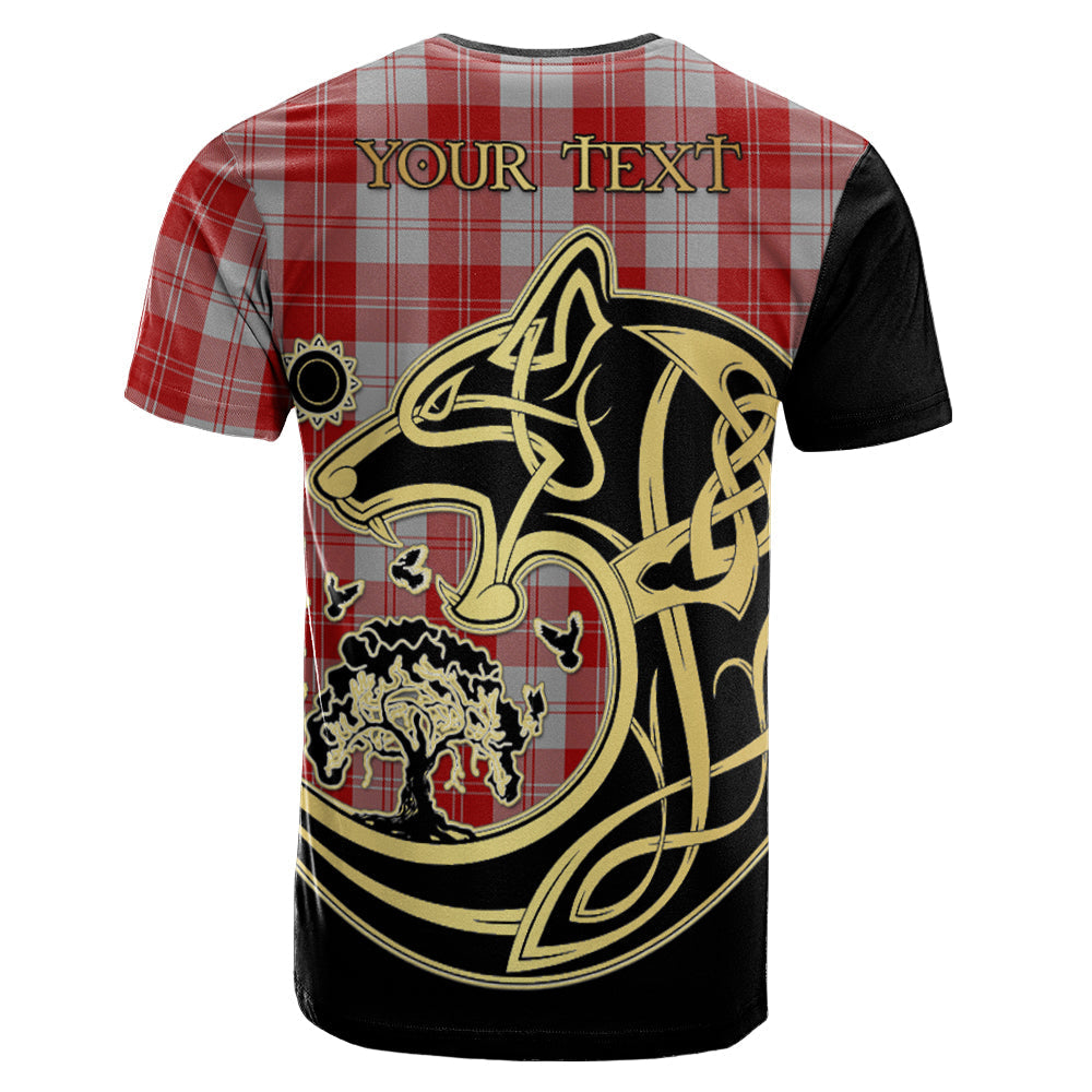 Printivon Erskine Red Crest Celtic Wolf Tartan T Shirt Custom Your Text