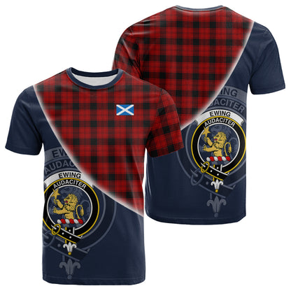 Printivon Ewing Tartan Scottish Crest T Shirt