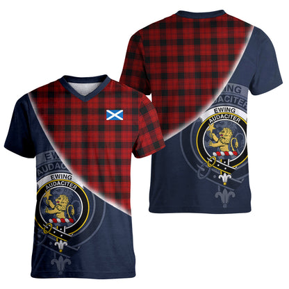 Printivon Ewing Tartan Scottish Crest T Shirt