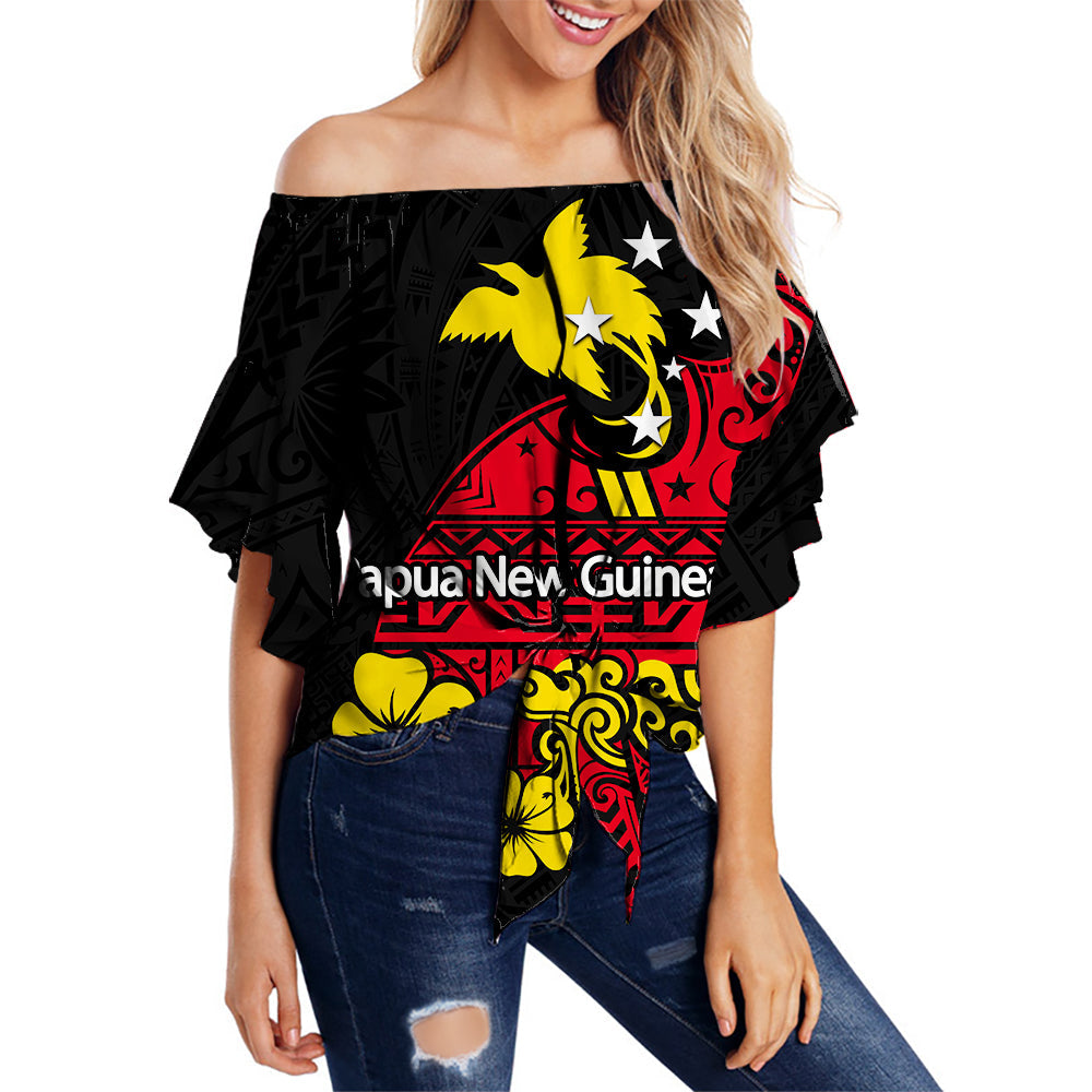 Papua New Guinea Off Shoulder Waist Wrap Top No.1