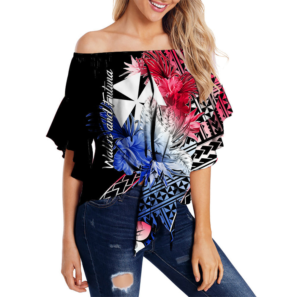 Wallis and Futuna Off Shoulder Waist Wrap Top Hibiscus