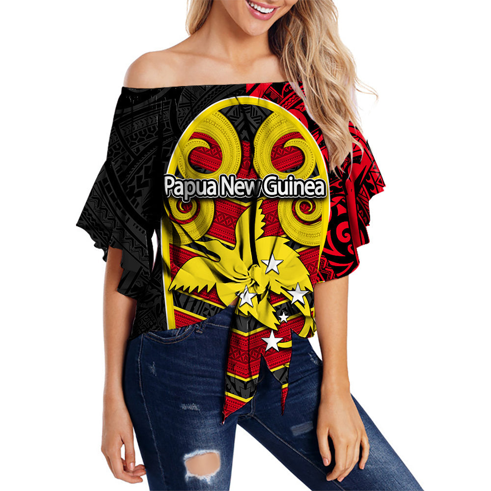 Papua New Guinea Off Shoulder Waist Wrap Top No.2