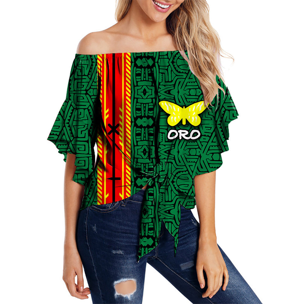 Oro Province Off Shoulder Waist Wrap Top Of Papua New Guinea