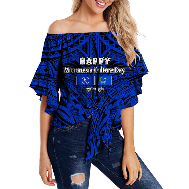 Micronesia Culture Day Off Shoulder Waist Wrap Top Chuuk And Pohnpei
