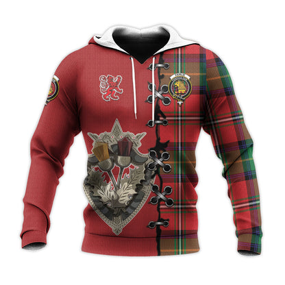 Printivon Fairlie Modern Tartan Hoodie Lion Rampant And Celtic Thistle Style