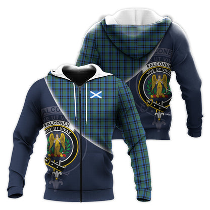 Printivon Falconer Tartan Scottish Crest Hoodie
