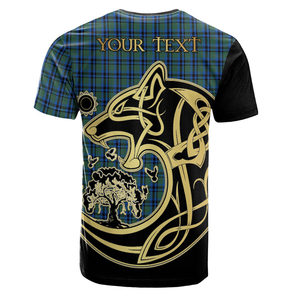 Printivon Falconer Crest Celtic Wolf Tartan T Shirt Custom Your Text