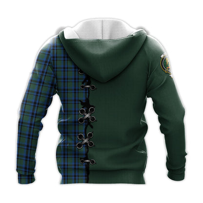 Printivon Falconer Tartan Hoodie Lion Rampant And Celtic Thistle Style
