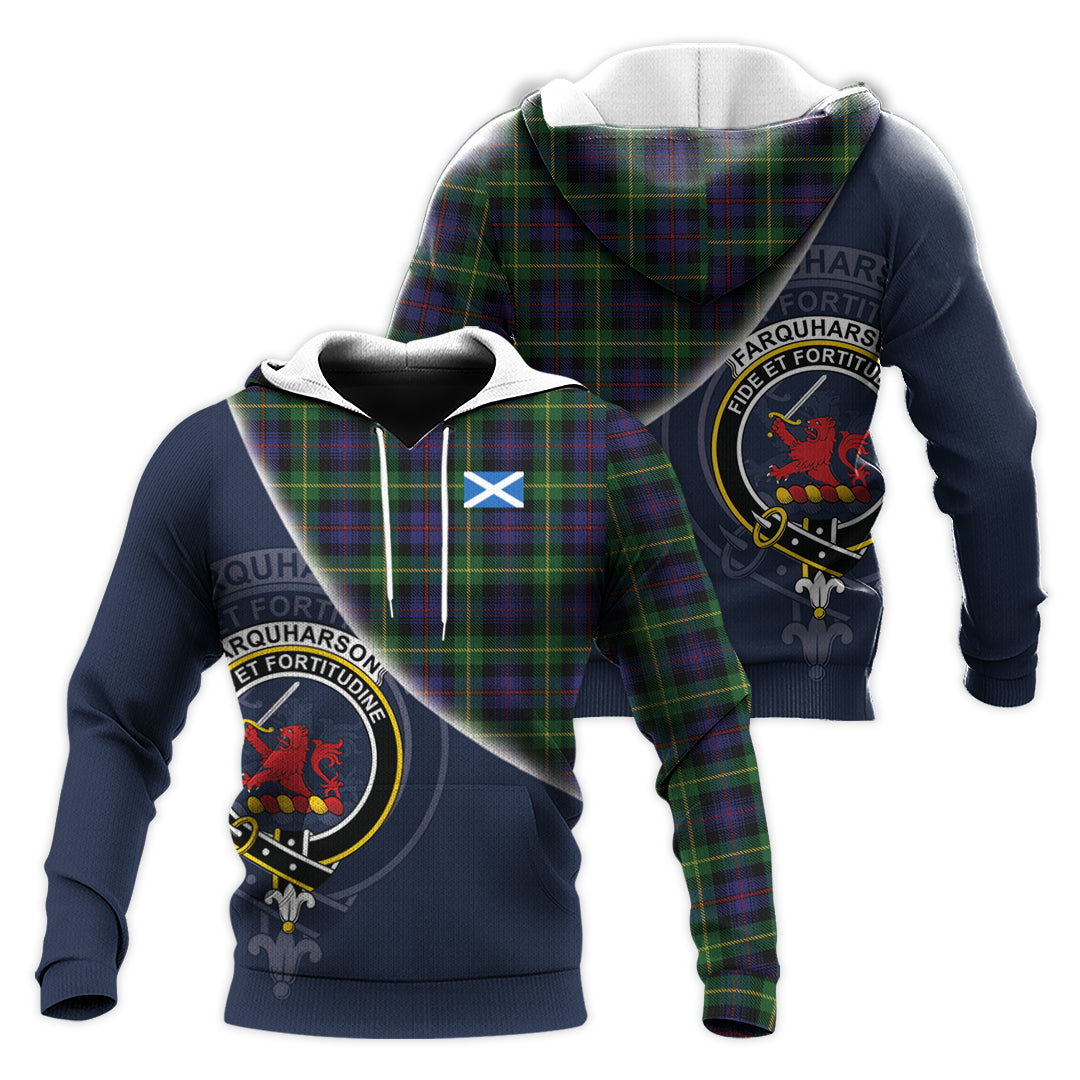 Printivon Farquharson Tartan Scottish Crest Hoodie