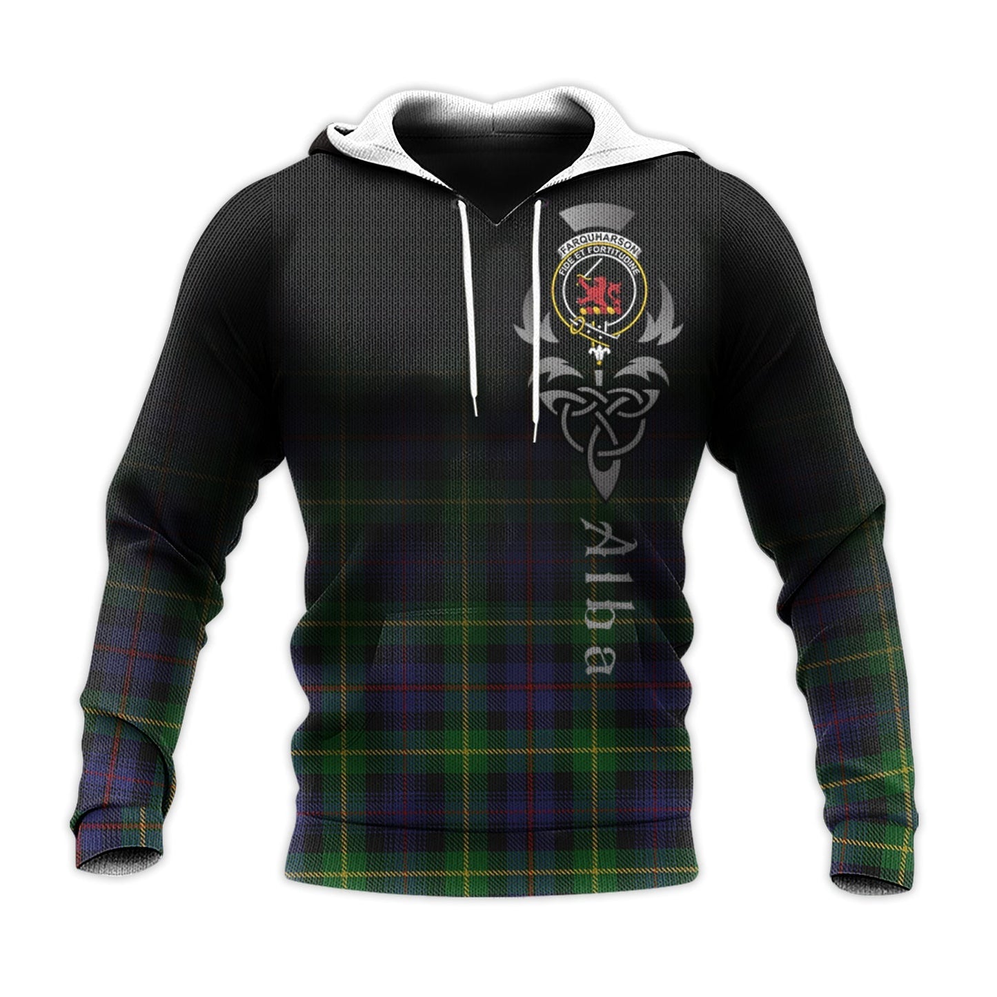 Printivon Farquharson Tartan Crest Alba Celtic Hoodie