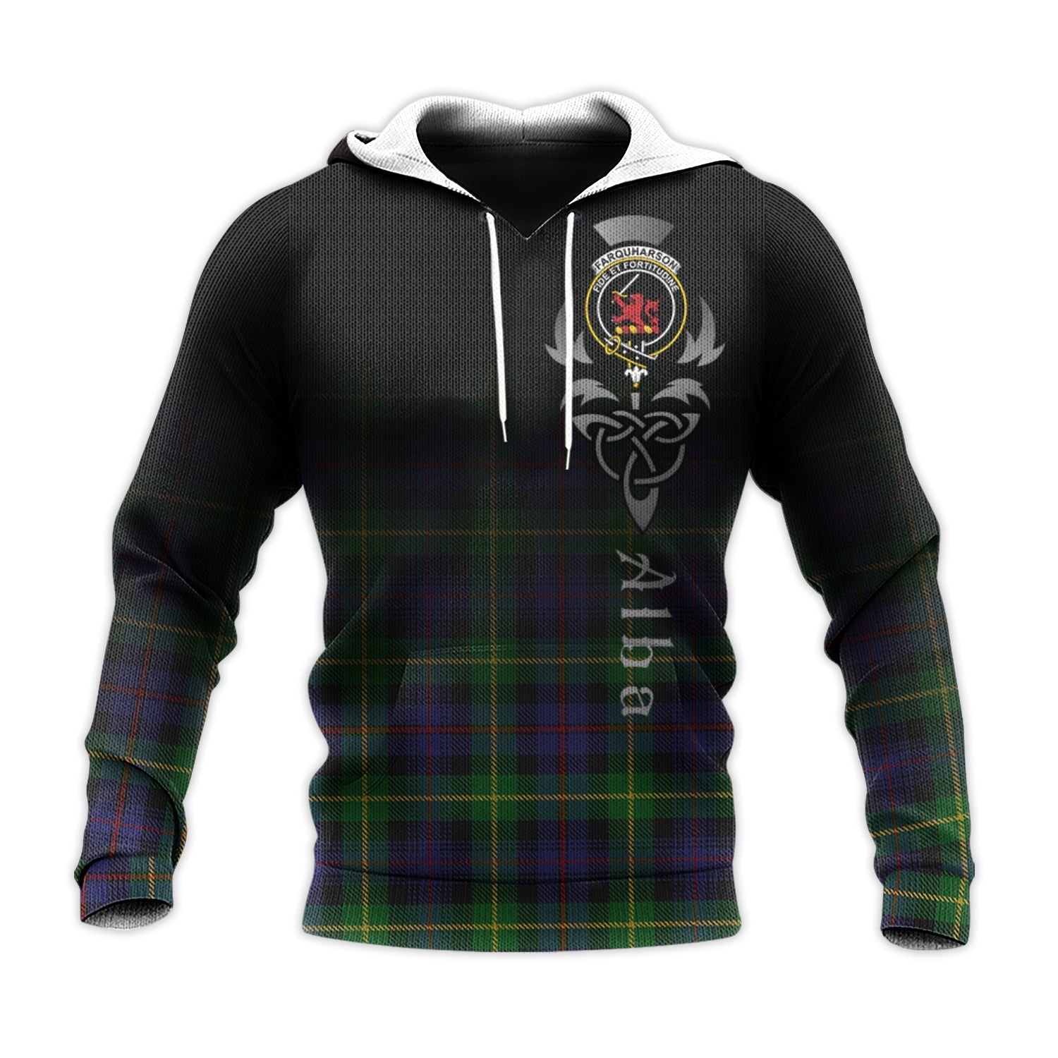 Printivon Farquharson Tartan Crest Alba Celtic Hoodie
