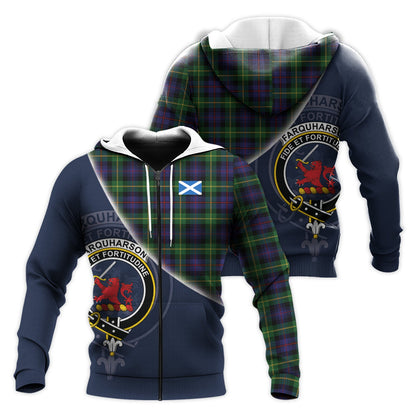 Printivon Farquharson Tartan Scottish Crest Hoodie