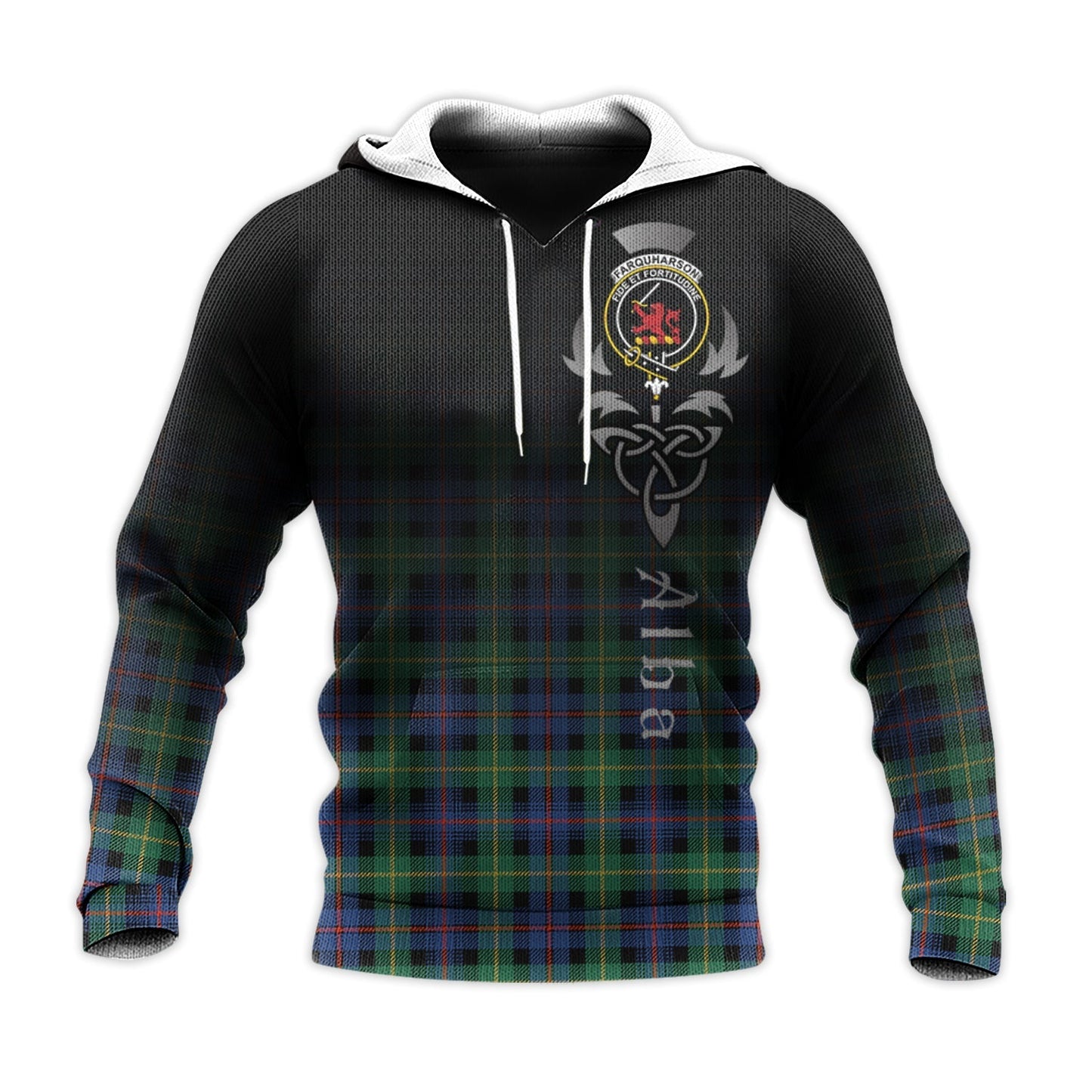 Printivon Farquharson Ancient Tartan Crest Alba Celtic Hoodie