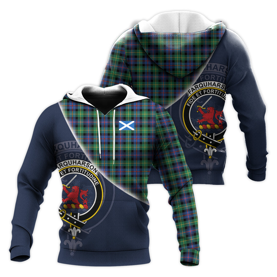 Printivon Farquharson Ancient Tartan Scottish Crest Hoodie