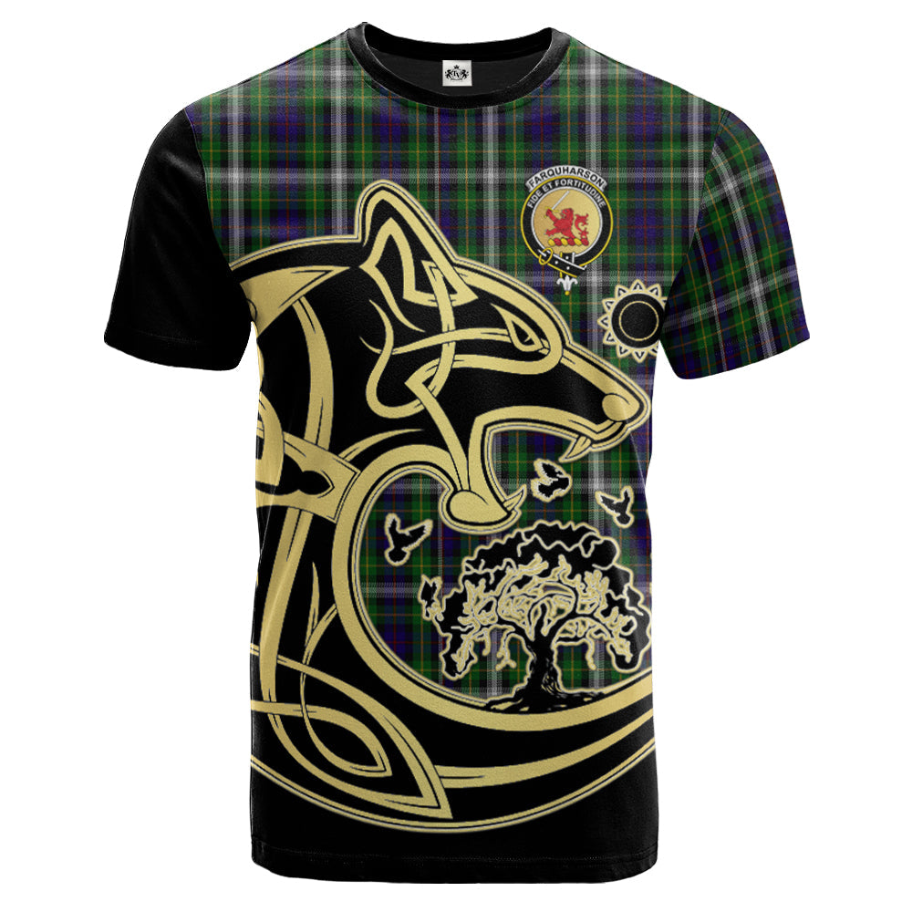 Printivon Farquharson Dress Crest Celtic Wolf Tartan T Shirt Custom Your Text
