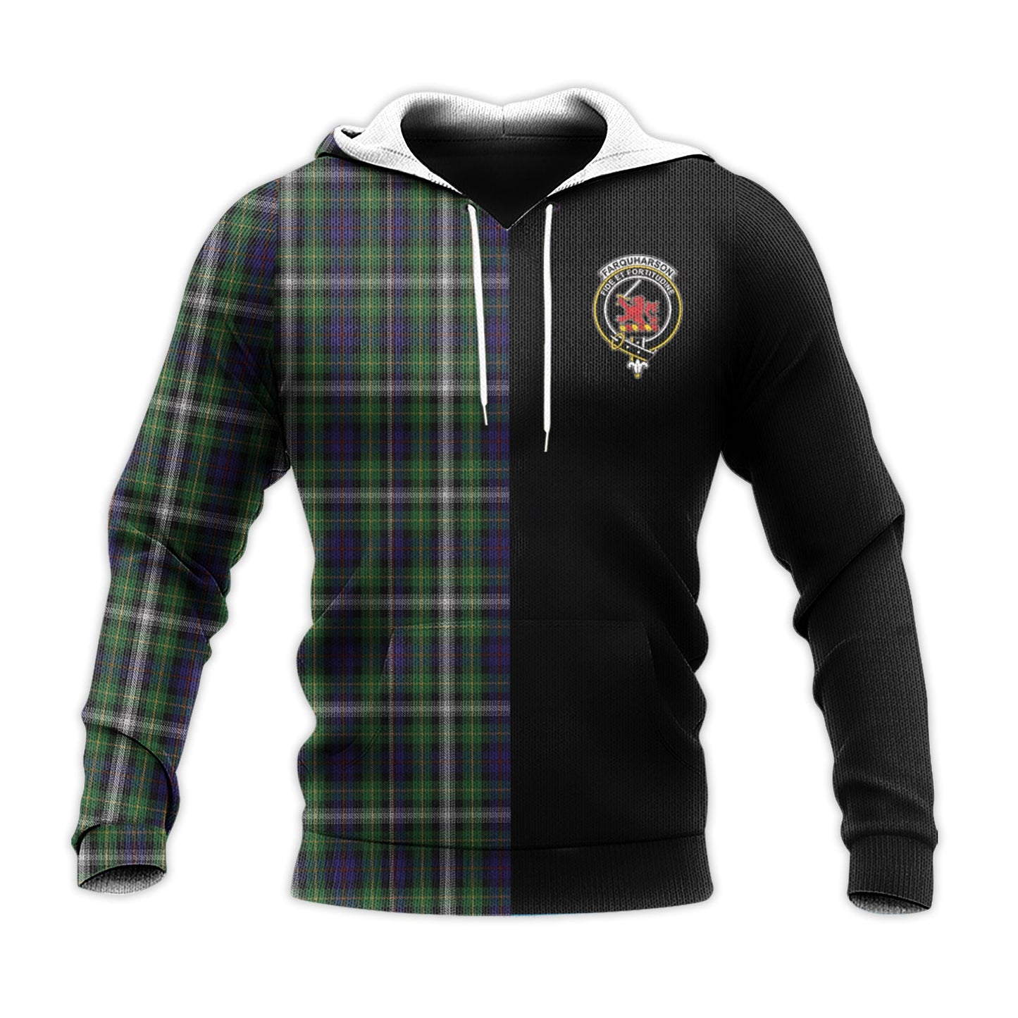Printivon Farquharson Dress Tartan Personalize Half Hoodie