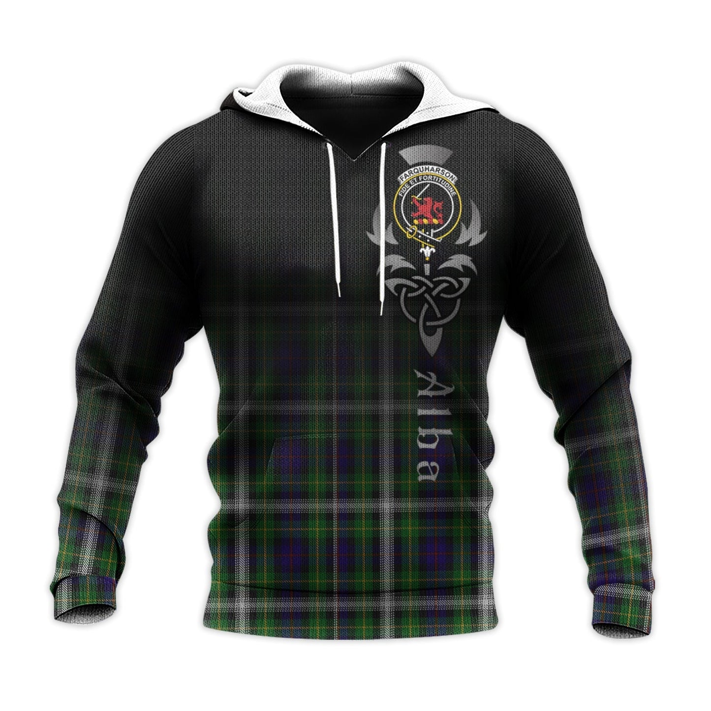 Printivon Farquharson Dress Tartan Crest Alba Celtic Hoodie