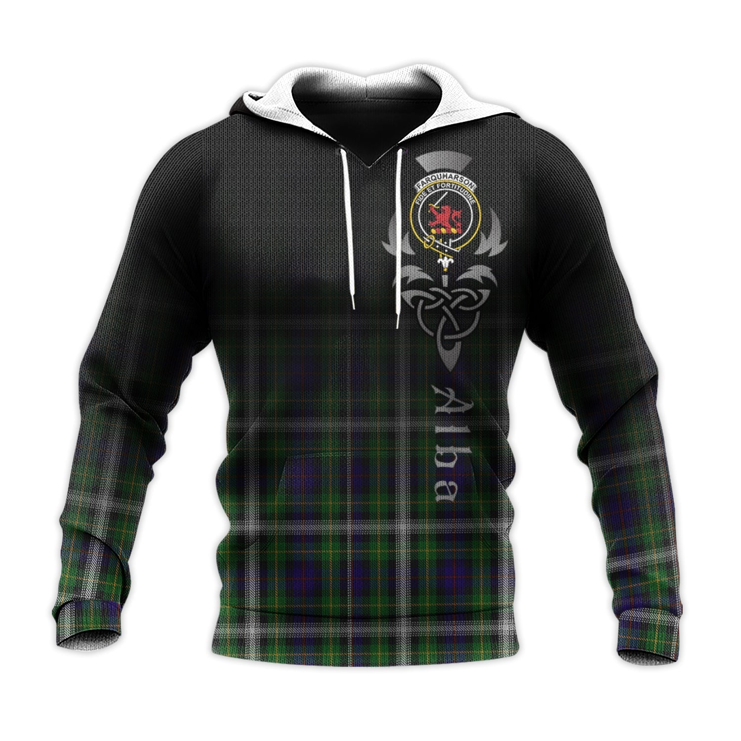 Printivon Farquharson Dress Tartan Crest Alba Celtic Hoodie