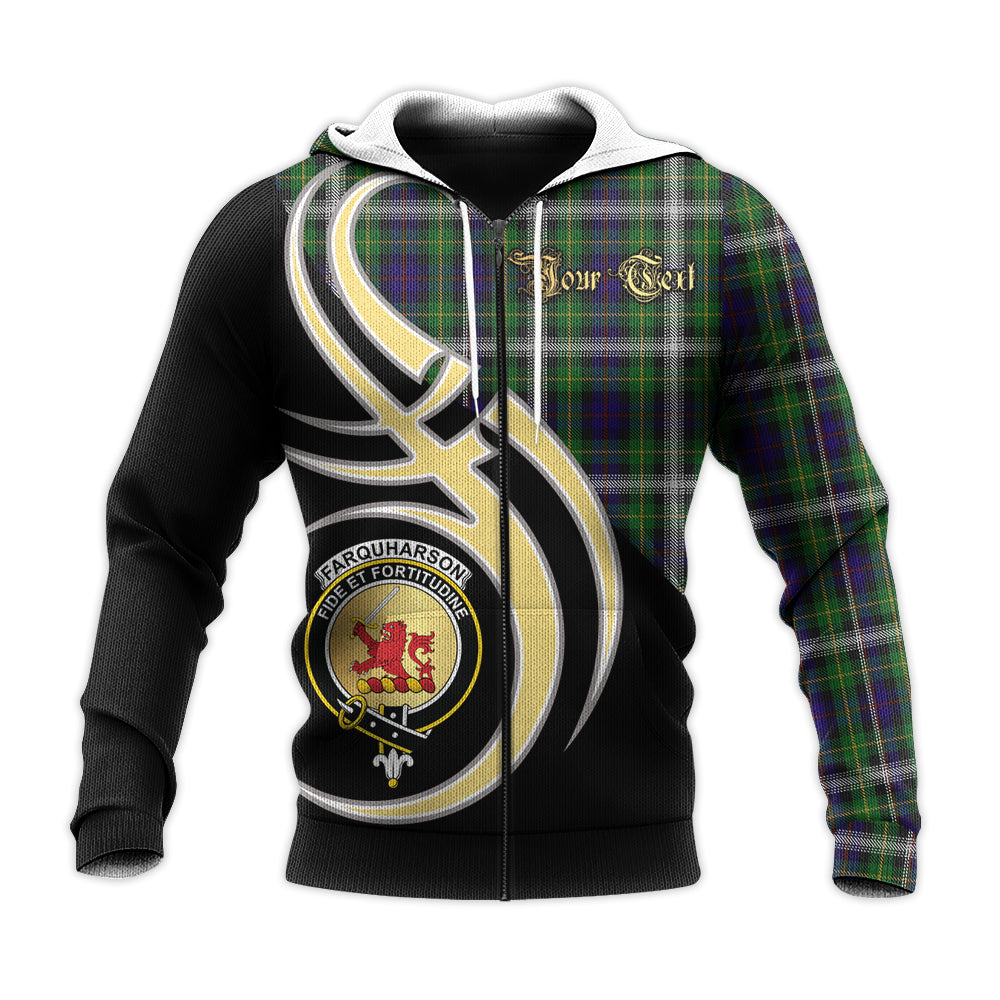 Printivon Farquharson Dress Clan Believe In Me Crest Tartan Knitted Hoodie Custom Your Text