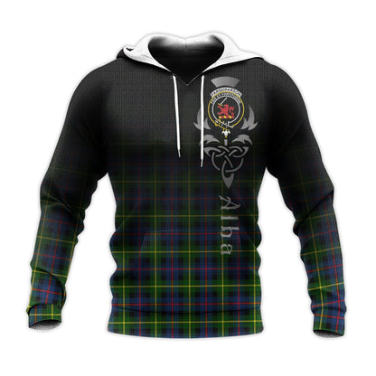 Printivon Farquharson Modern Tartan Crest Alba Celtic Hoodie