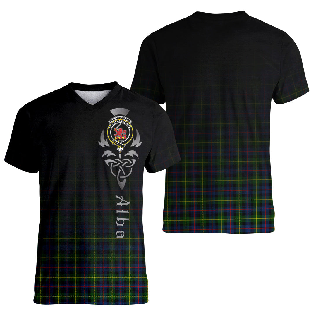 Printivon Farquharson Modern Tartan Crest Alba Celtic T Shirt