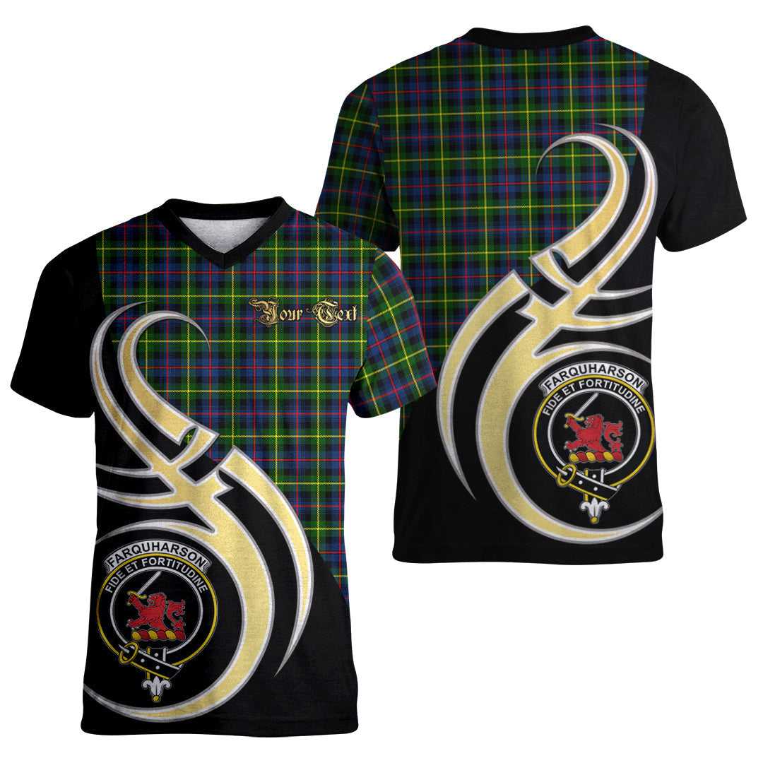 Printivon Farquharson Modern Tartan Crest Believe In Me T Shirt