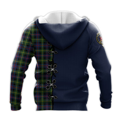 Printivon Farquharson Modern Tartan Hoodie Lion Rampant And Celtic Thistle Style