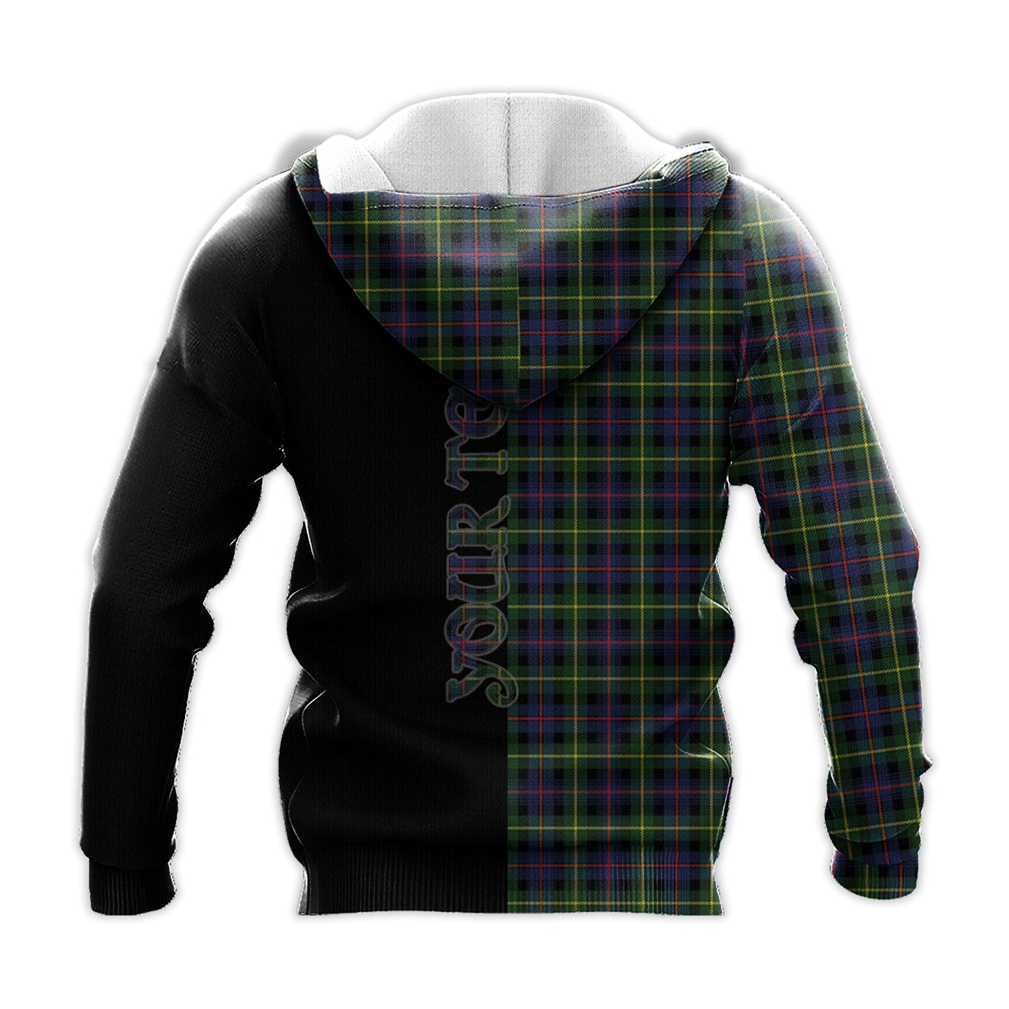Printivon Farquharson Modern Tartan Personalize Half Hoodie
