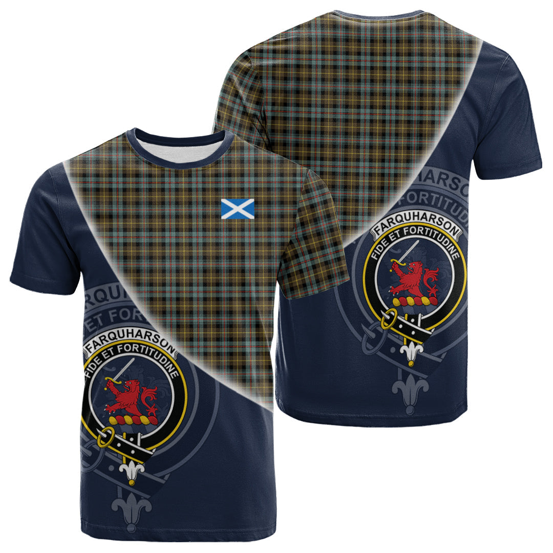 Printivon Farquharson Weathered Tartan Scottish Crest T Shirt