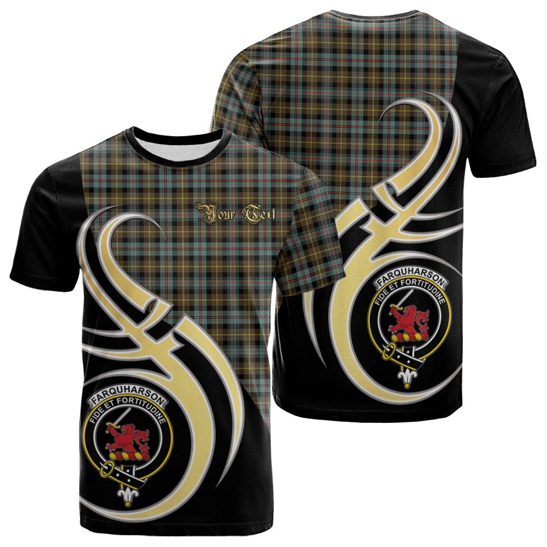 Printivon Farquharson Weathered Tartan Crest Believe In Me T Shirt