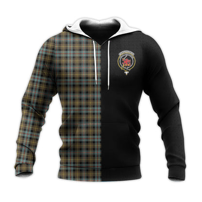 Printivon Farquharson Weathered Tartan Personalize Half Hoodie