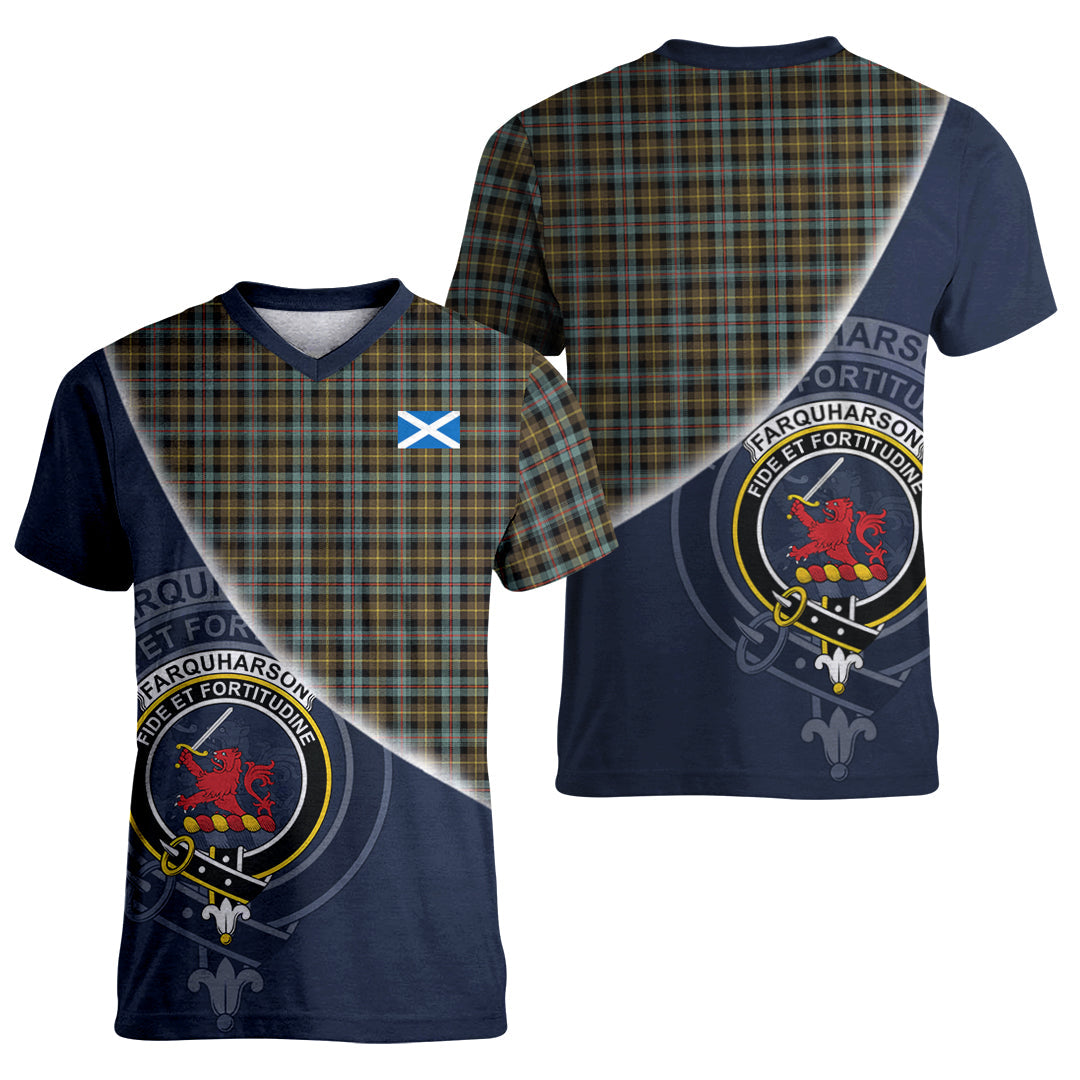 Printivon Farquharson Weathered Tartan Scottish Crest T Shirt