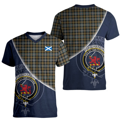 Printivon Farquharson Weathered Tartan Scottish Crest T Shirt