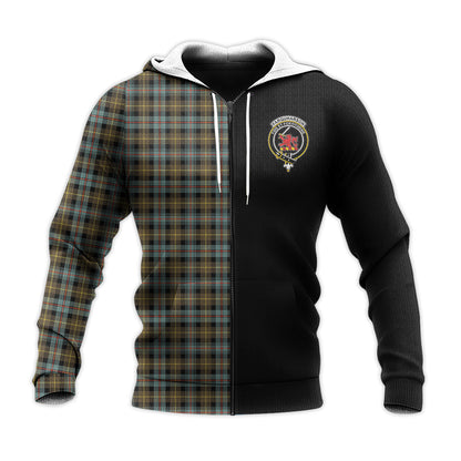 Printivon Farquharson Weathered Tartan Personalize Half Hoodie