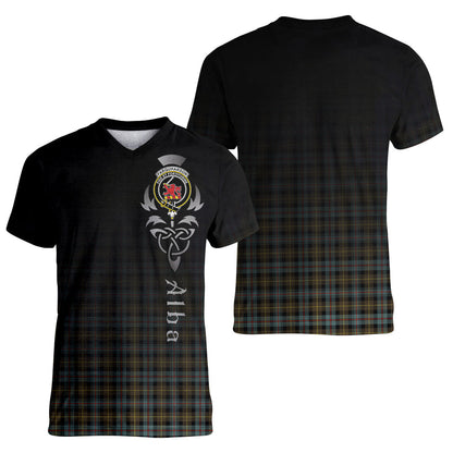 Printivon Farquharson Weathered Tartan Crest Alba Celtic T Shirt