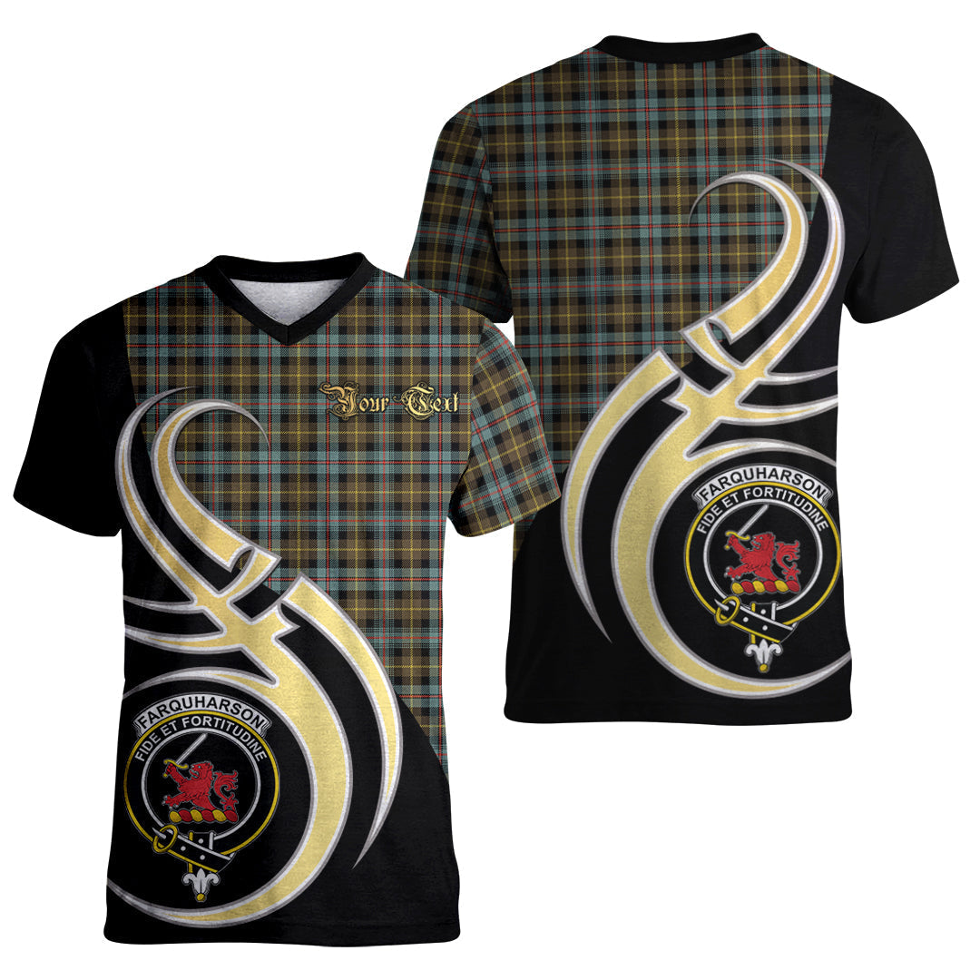 Printivon Farquharson Weathered Tartan Crest Believe In Me T Shirt