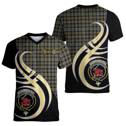 Printivon Farquharson Weathered Tartan Crest Believe In Me T Shirt
