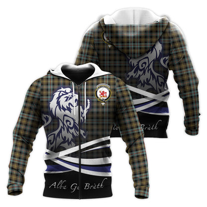 Printivon Farquharson Weathered Tartan Scottish Lion Hoodie