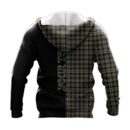 Printivon Farquharson Weathered Tartan Personalize Half Hoodie