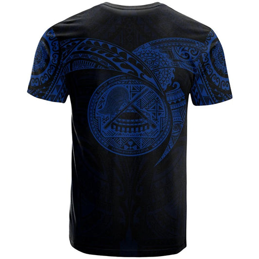 Blue American Samoa Polynesian T-Shirt Island Polynesian Tribal Pattern Unisex Shirt