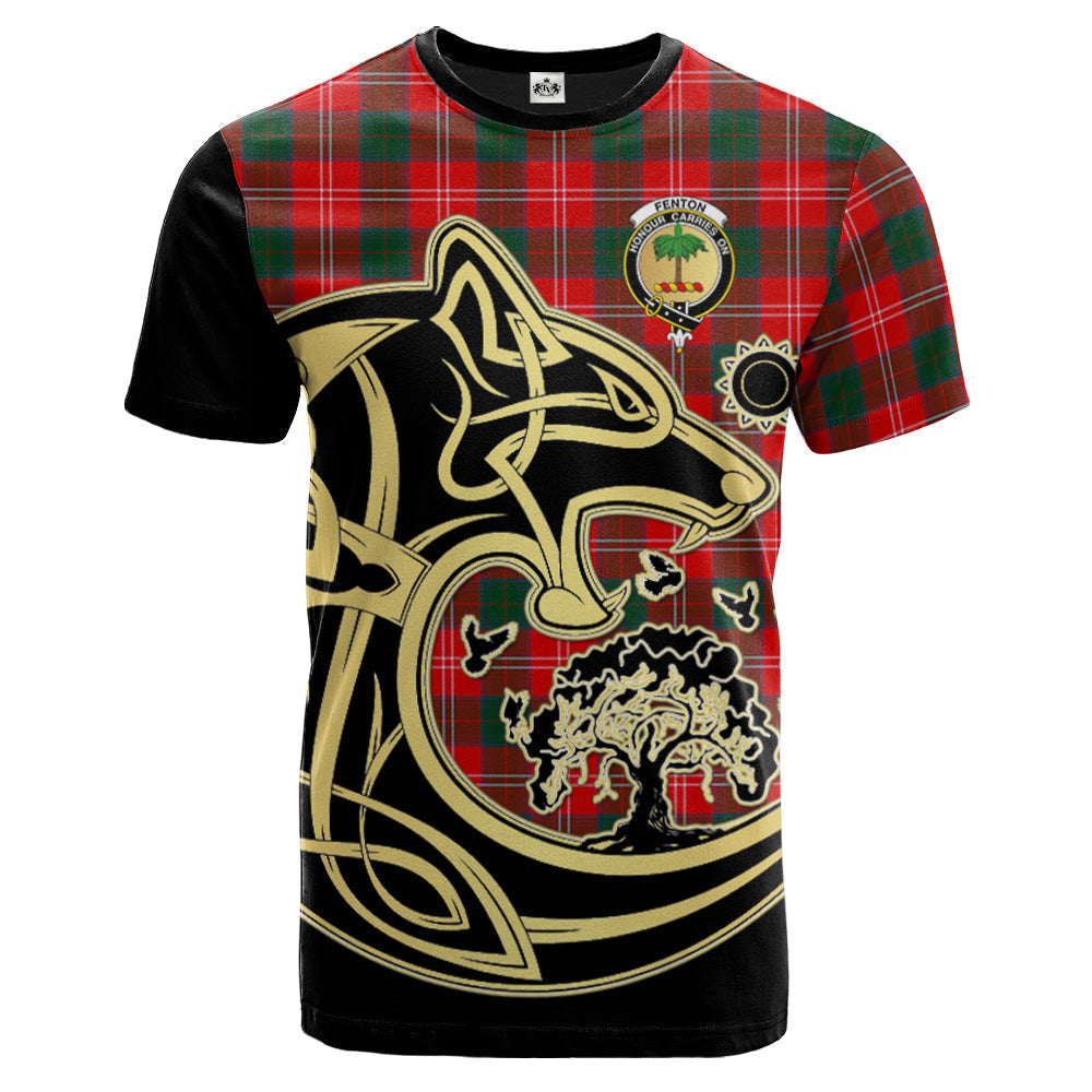 Printivon Fenton Crest Celtic Wolf Tartan T Shirt Custom Your Text