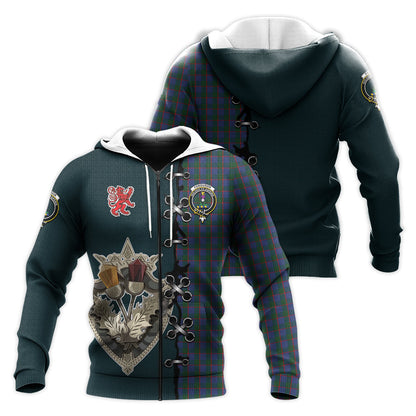 Printivon Ferguson Tartan Hoodie Lion Rampant And Celtic Thistle Style