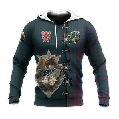 Printivon Ferguson Tartan Hoodie Lion Rampant And Celtic Thistle Style