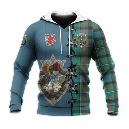Printivon Ferguson Ancient Tartan Hoodie Lion Rampant And Celtic Thistle Style